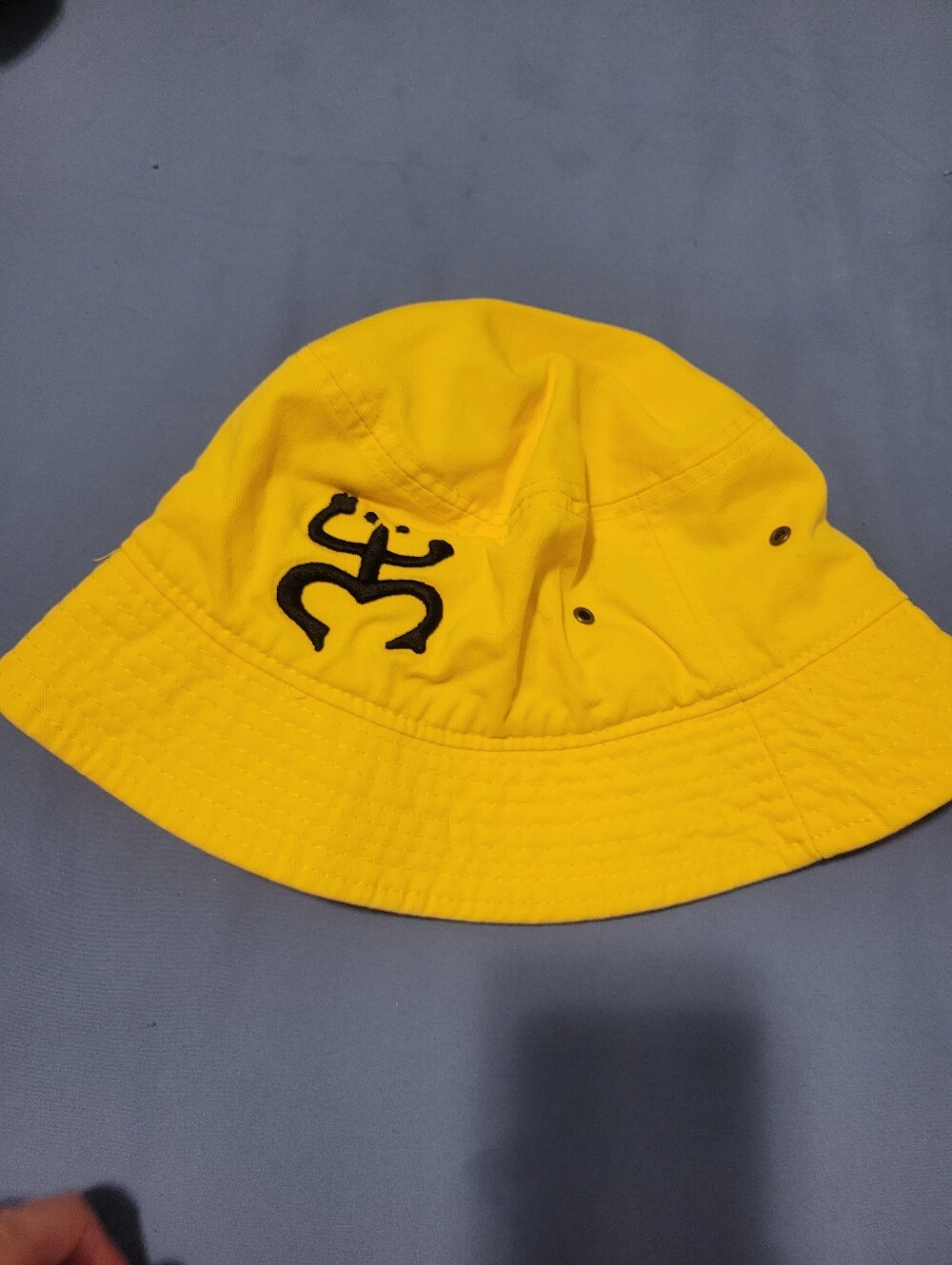 Yellow Embroidered Bucket Hat for Men - Unbranded